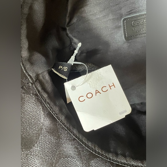 NEW Coach Signature crusher with leather trim Bucket Hat - Black size P/S - Picture 5 of 11